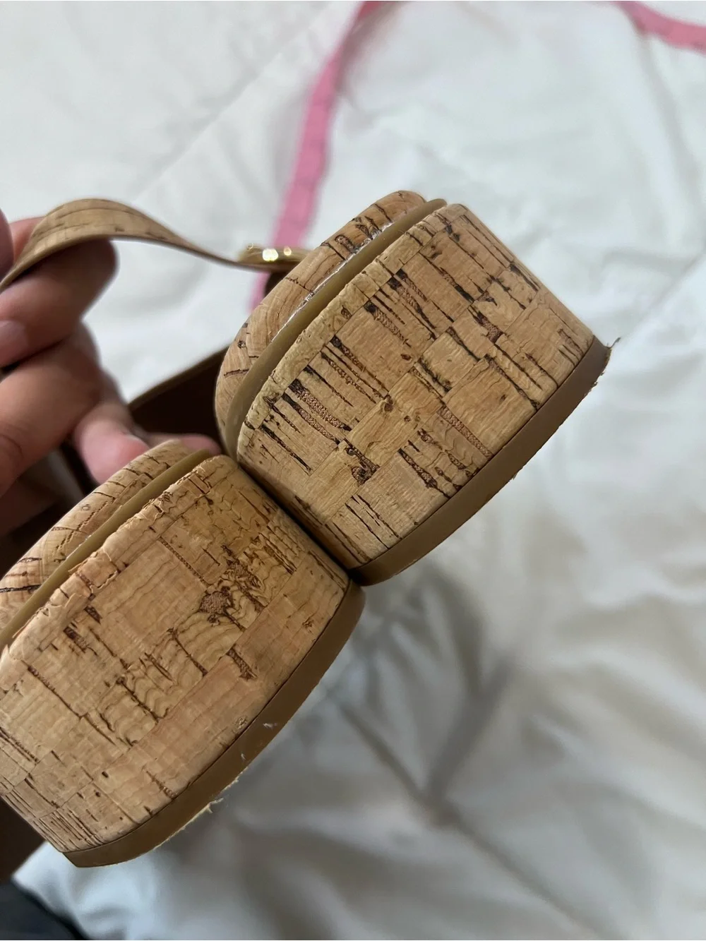 Aerosoles Dove Cork Block Heel Sandals Natural Cork size 11